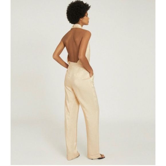 NWOT REISS Jody Metallic Jumpsuit (6) - Picture 3 of 14